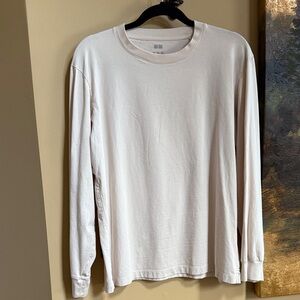 Uniqlo Men's Off-White Long Sleeve Tee